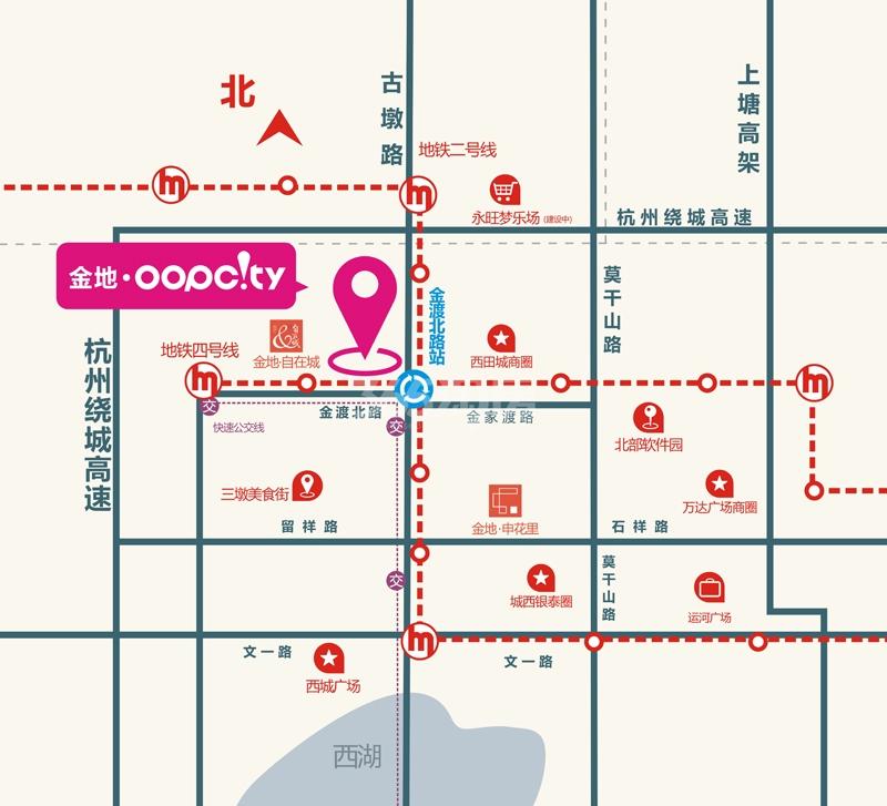 金地oopcity项目交通区位图